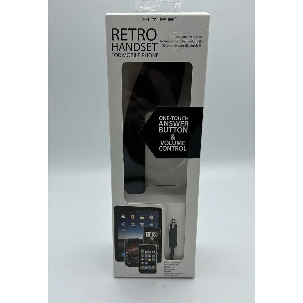 Hype Retro Handheld Handset for Mobile Phone One Touch Answer HY 705 BLK Black